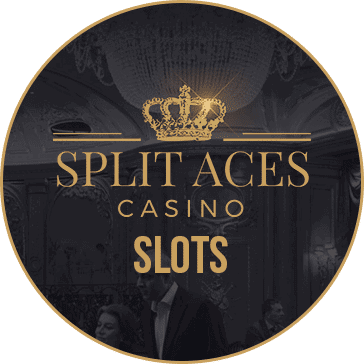 Luxury casino logo with crown and "Split Aces" tex.